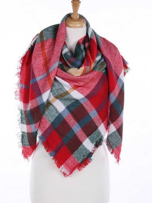 Wrapped In Plaid Scarf, Pink/Red Multi 1