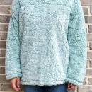 Cabin Lodge Fur Pullover in Seafoam