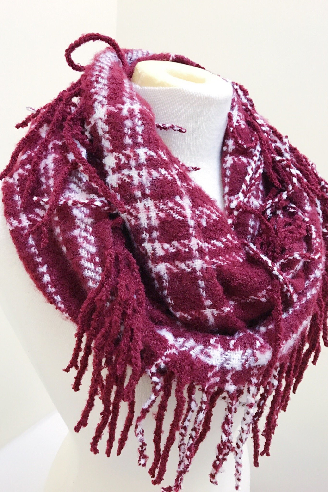 Mountain Wanderlust Scarf in Burgundy