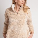 Cabin Lodge Fur Pullover in Taupe