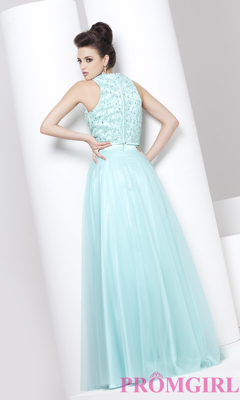 green emerald velvet dress Terani 251GL4311 Prom Dress - Black/Silver main image 0