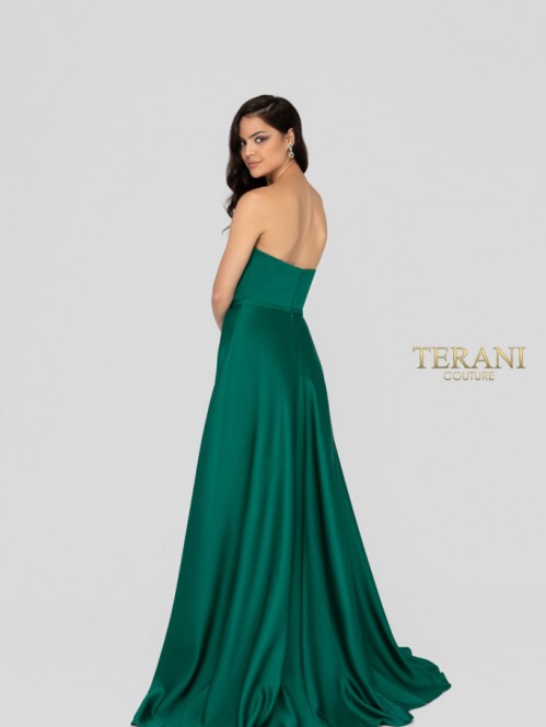 emerald strapless dress