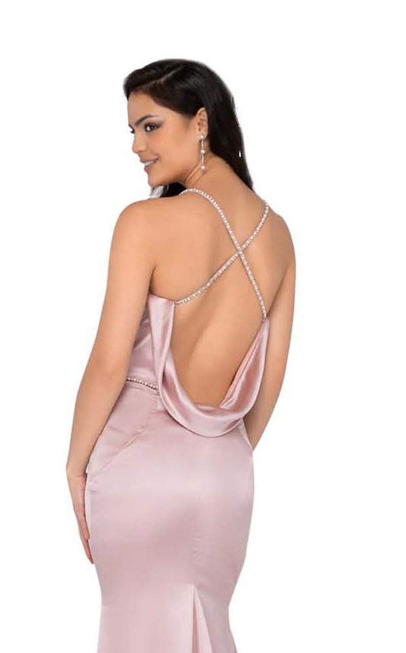 Beaded strap trumpet gown with cowl open back by Terani Couture Charm ...