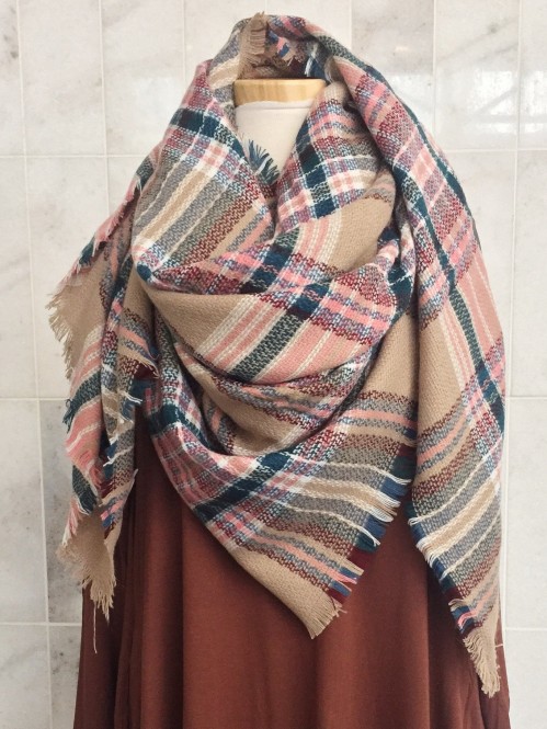 Wrapped In Plaid Scarf, Ballerina Pink 1