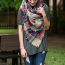 Wrapped In Plaid Scarf, Camel 2