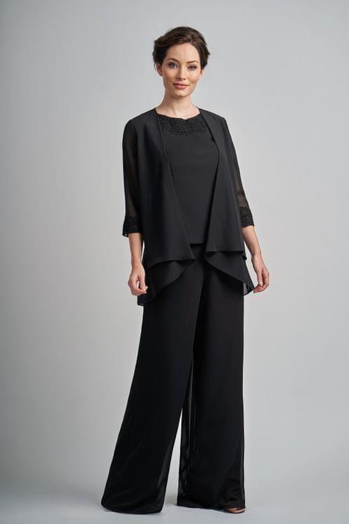 Jasmine M210004 Charlotte Chiffon MOB Pant Suit with Boat Neckline in ...